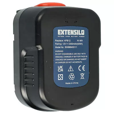 £33.60 • Buy Battery 3300mAh For Black & Decker A12,A12-XJ,A12EX,A1712,BD1204L,BPT1047