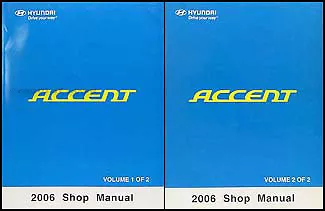 NEW 2006 Hyundai Accent Shop Manual 2 Volume Set Repair Service GL GS GLS GSi • $99