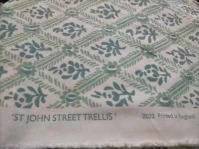 Designers Guild St John Street Trellis Fabric Eau De Nil 142cm X 68cm • £19.99