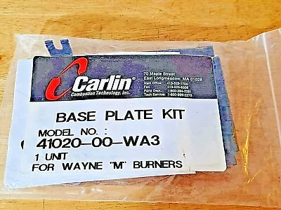 Carlin 41020-00-WA3 Base Plate Kit For Wayne M Burners NEW IN PACKAGE! FREE SHIP • $16.99