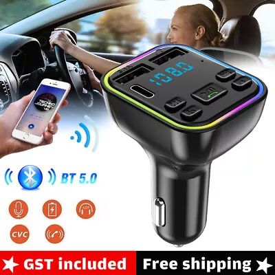 Bluetooth 5.0 Radio Car Kit Wireless FM Transmitter Dual USB Charger MP3 Player • $10.19