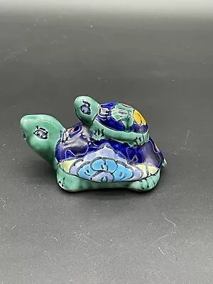 Talavera Sea Turtle With Baby Mexican Pottery 4  • $24.99