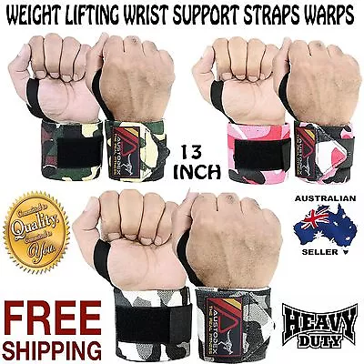 Weight Lifting Gym Wrist Support Straps Wraps Bodybuilding Camo Gloves • $8.95