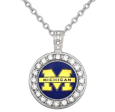 Michigan Wolverines Womens 925 Sterling Silver Necklace College D18 • $21.95