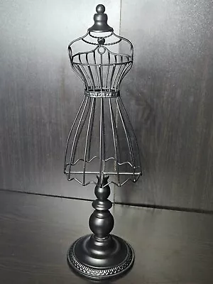 Black Metal Wire Dress Mannequin Jewelry Stand 22H • $35
