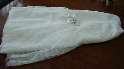 $35 • Buy Vintage Mid 1960's White Bassinet Skirt Baby Nursery Bedding RARE Lace Crafts