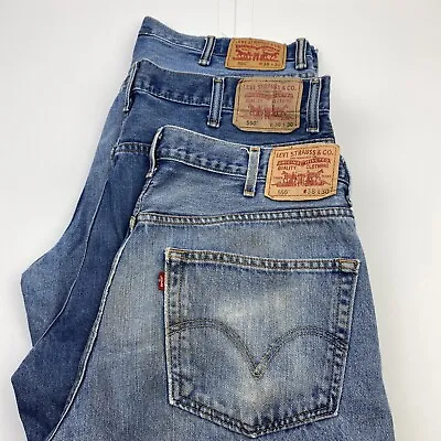 Lot Of 3 Levi's 550 Relaxed Fit Blue Jeans Men's Size 38x30 • $35.70
