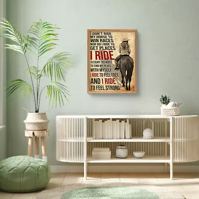 Horse Riding Girl Decorative Picture Poster Polyester For Daily Home Ornaments • £3.89