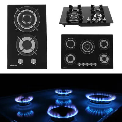 Built-in 2-5 Burner Domino Gas On Glass Hob-Cast Iron StandsRVCamping Kitchen • £99.95