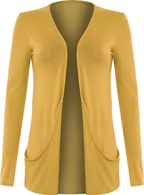 New Ladies Womens Drop Pocket Boyfriend Cardigan Assorted Colours And Size 10-20 • £7.99