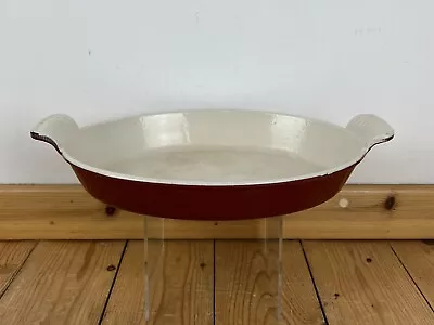 Cousances Le Creuset Gratin Dish Cast Iron Enamel 28cm Red Oval Vintage • £25