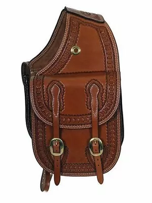 Vintage Handmade Leather Western Saddle Bag For Horse - Premium Quality (A&S) • $149