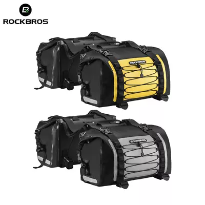 ROCKBROS Motorcycle Pannier Side Bags Waterproof 62L Luggage Stroage Saddle Bags • $178.88