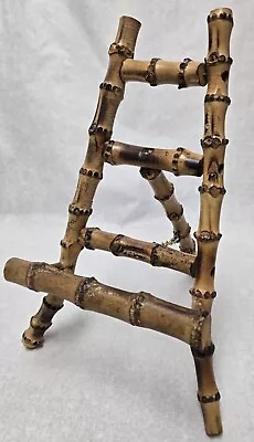 Vintage Bamboo Style  Wood Folding Easel Photo Picture Small Art Work Display • $36