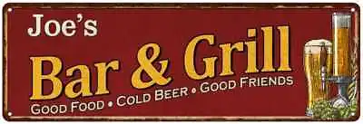 Joe's Bar And Grill Red Personalized Man Cave Decor Sign 106180054019 • $49.95