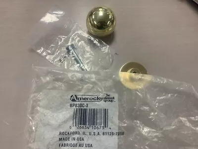 $5 • Buy Amerock BP830C-3 Legacy Polished Brass 1-1/8  Cabinet  Knob Pull & Backplate