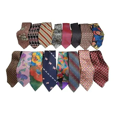 Vintage Necktie Tie Lot Silk Blended Various Brands 1970's 1980's Lot Of 16 • $38.15