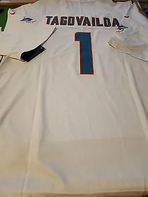 Defected NWT Adult Customized Jersey Dolphins #1 Tua Tagovailoa  Size XXXL White • $32.99