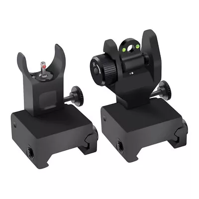 Flip Up Fiber Optic Iron Sight Hunting Sight Front Rear Sight For Picatinny Rail • $16.99