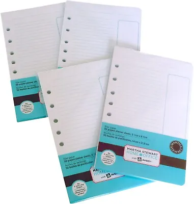 Martha Stewart Avery Filler Paper 5.5x8. College Ruled 7 Hole 200 Planner Sheets • $9.99