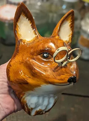 Vintage Babbacombe Art Pottery Fox String Holder With Scissors Made In England  • $85