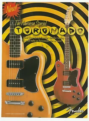 FENDER TORONADO GUITAR 8  X 10.75   MAGAZINE AD Advertising Page M2 • $5