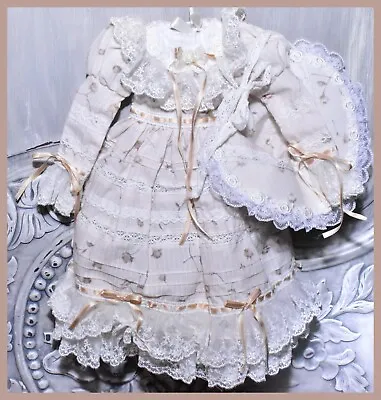 BJD Volks Super Dollfie SD 1/3 Girl Doll Floral Lace Dress Bonnet Dealer Made • $39.95