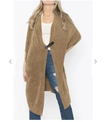 Nicolas K Convertible Shrug Cardigan In Earth L NWT  Long Generous Fit Casual • $149.80