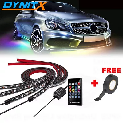 4 Pack LED RGB Strip Under Car Tube Underglow Underbody Neon Atmosphere Light • $35.85