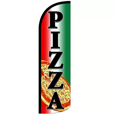 PIZZA Windless Swooper Flag 3x11.5' Tall Feather Sign Rq70 (flag Only) • $23.99