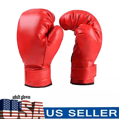 ADULT RED BOXING TRAINING PRACTICE GLOVES MMA Sparring Punching Present • $10.99