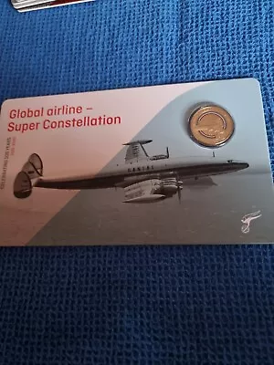 1x 2020 $1 Qantas Global Airline Super Constellation  1920-2020 Carded Coin • $27.95