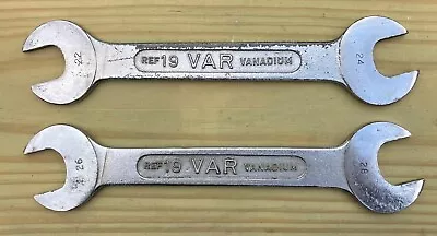 VAR Made In France #19 22/24mm & 26/28mm Open End BB Wrenches. Vintage Used. • $45