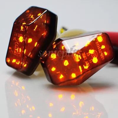 Smoke Flush Mount LED Motorcycle Turn Signal Lights Indicator Blinker For Suzuki • $9.99