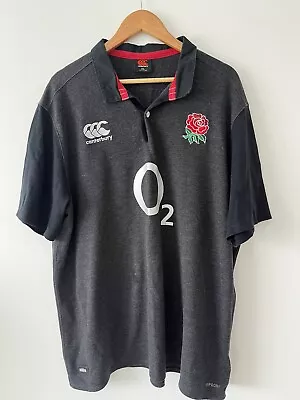 England Rugby Mens Grey Jersey Canterbury Vapodri 2XL XXL Short Sleeve • £23