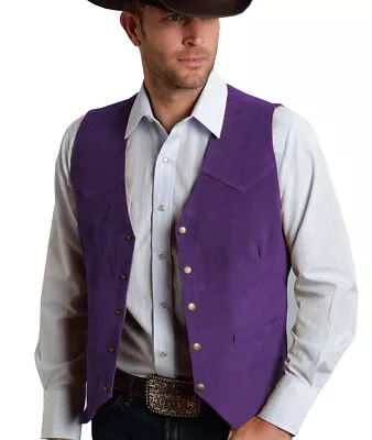 Mens Cowboy Suits Vests Hunting Waistcoats Vintage Farmer Retro Casual Vests 3XL • $25.19