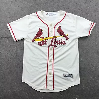 St. Louis Cardinals Jersey Boys Medium White Embroidered Sewn Youth Cool Base* • $24.95