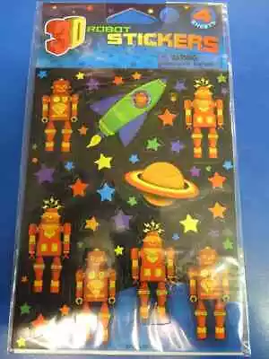 Party Bots Toy 3D Robot Space Boys Kids Birthday Party Favor Scrapbook Stickers • $8.47