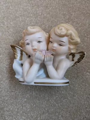 Vintage Tilso Japan Twin Cherub Angels Hand Painted Figurine • $12.80