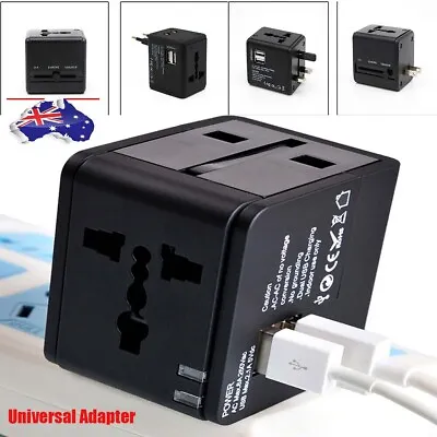 $15.99 • Buy Universal Travel Adapter Dual USB Power Plug To AU EU USA UK Charger Converter