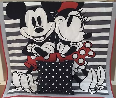 Mickey & Minnie Mouse Quilt. Baby Quilt. Gray/Black /Red Quilt. Disney Quilt. • $60