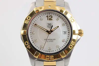 Tag Heuer Aquaracer WAF1124 Stainless Steel Two Tone 38mm Men's Watch • $1000