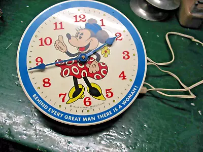 Walt Disney Minnie Mouse Wall Clock  Phinney Walker  Vint. Original Germany • $24