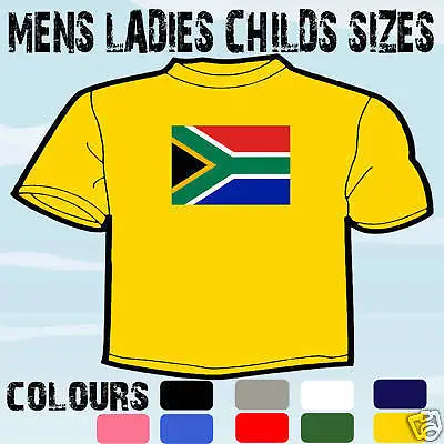 South Africa Flag Emblem T-shirt All Sizes & Colours • £8.91