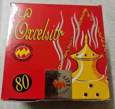 SHISHA HOOKAH CHARCOAL BAKHOOR INCENSE BURNER COAL  FOR Nakhla 8 Rolls 80 Discs • £8.75