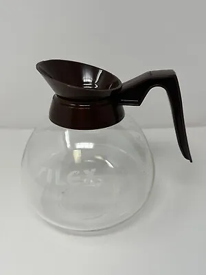 Silex Glass Coffee Pot Commercial Restaurant 8 Cup Brown Plastic Handle ~Vintage • $19.99