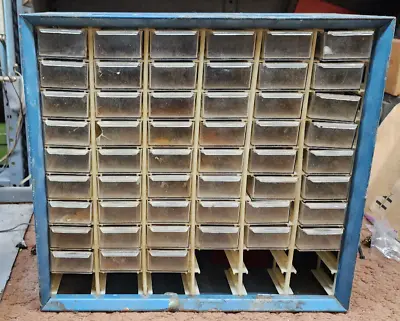 😃 Vintage 60 Drawer Akro Mils Metal Parts Storage Cabinet • $49.50