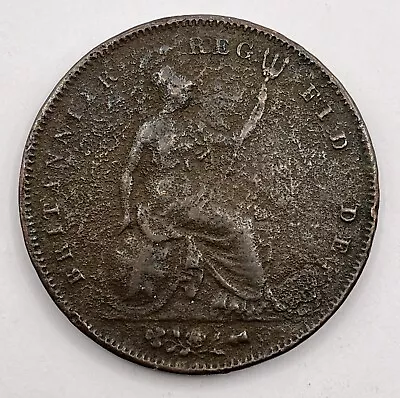 Great Britain 1854 Large Penny Victoria Copper Coin No Date Cull • $4.99