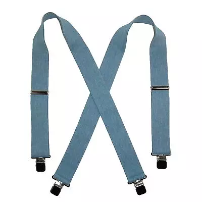 New CTM Men's Denim Clip-End 2 Inch Suspenders • $18.94