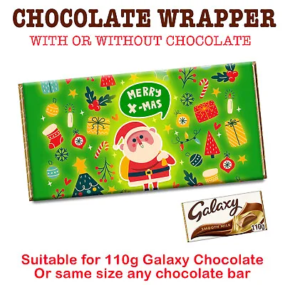 Merry Christmas Xmas Santa Chocolate Bar Wrapper Novelty Gift For Dad Mom Son • £1.99